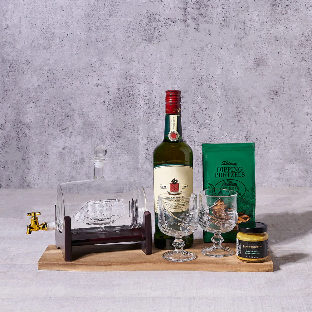 Sail Away Liquor & Decanter Gift Basket